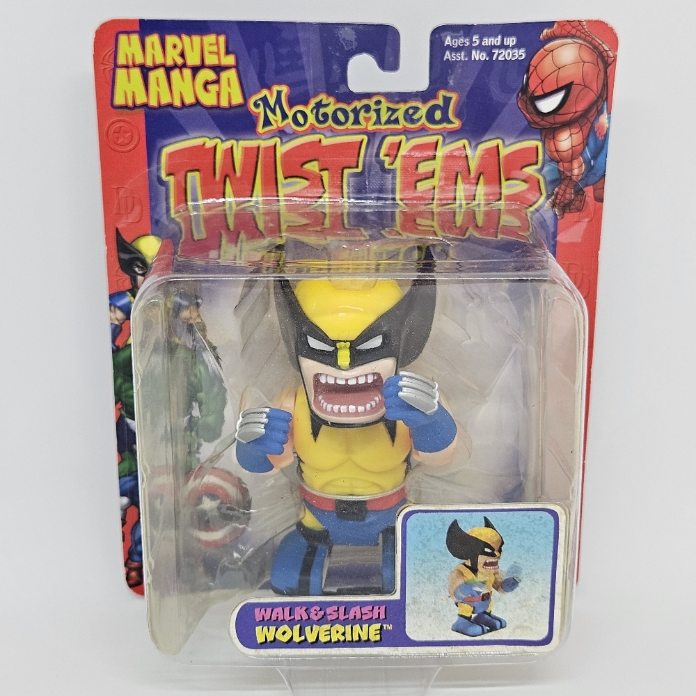 Marvel Manga Motorized Twist 'Ems Walk & Slash Wolverine Toy - 2003 NIP